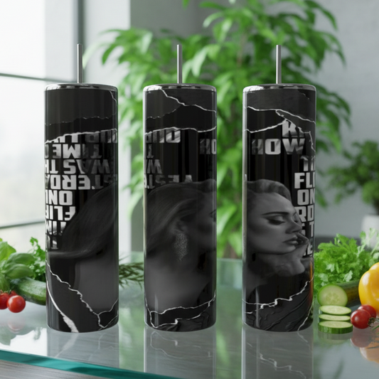 Black & White Addele 20oz Stainless Steel Tumbler