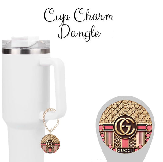 Pink GG Monogram l Cup Charm | Dangle