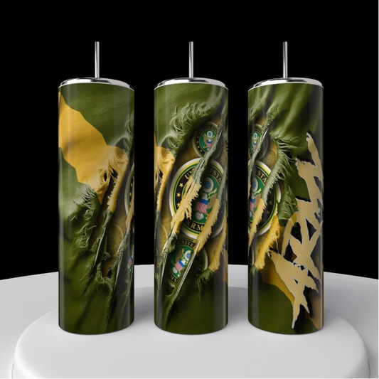 Military Series 20oz Stainless Steel Tumbler | Airforce | Army | Spaceforce | Coast guard