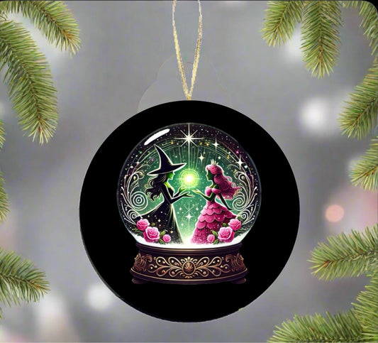 Good and Wicked Snow Globe Ceramic Tree Ornament