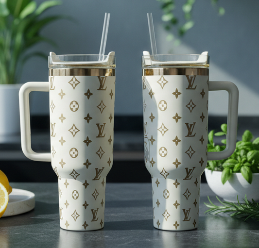 Creme & Gold Engraved