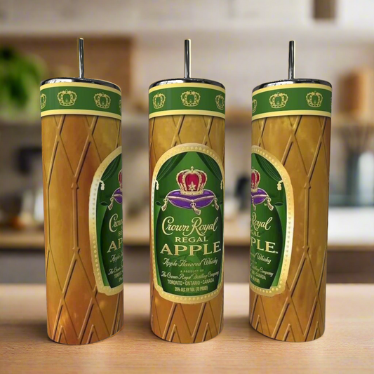 Crown Apple 20oz Skinny Tumbler with 3D Decorative Lid Topper