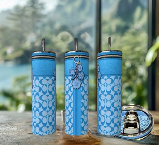 Blue Tumbler with Matching Lid - Luxe Bundle