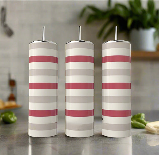 Pink Stripe |KS| 20oz Skinny Tumbler