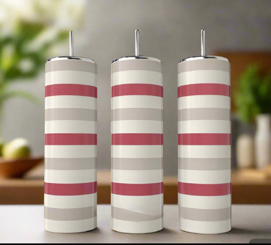 Pink Stripe |KS| 20oz Skinny Tumbler