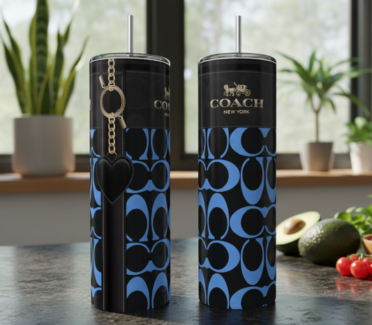 Cobalt Blue Heart 20oz Stainless Steel Tumbler