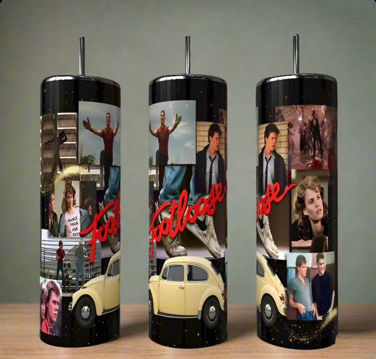 Set of three Kreative Kreationz -80s, each stainless steel and decorated with characters, dance scenes