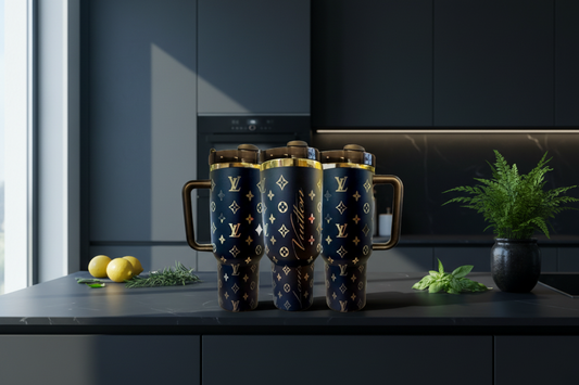 Black & Gold Signature Laser Engraved Tumbler