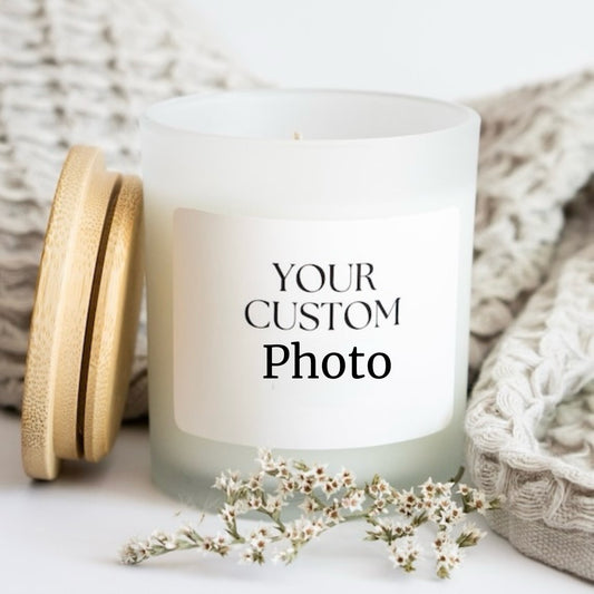 Personalized Candle: Handmade Soy Wax Candle with Wooden Lid