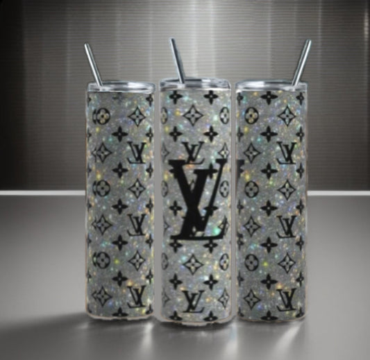Silver Denim Luxe Skinny 20oz Stainless Steel Tumbler