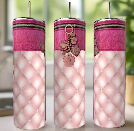 Pink Flower Purse 20oz Insulated Stainless Steel Tumbler