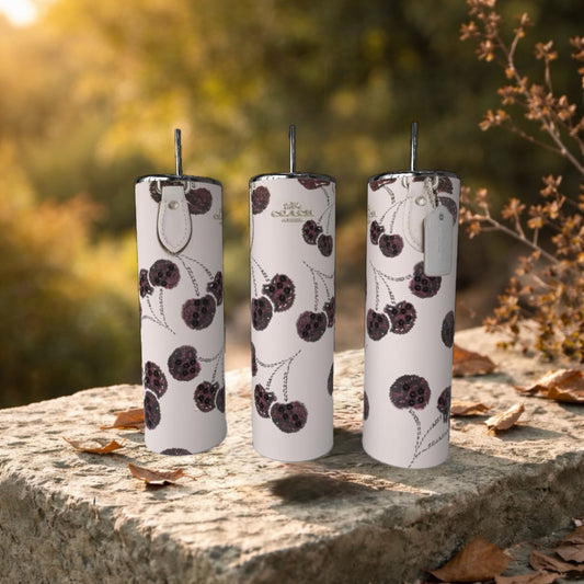 Chalk White-Cherry Design 20oz Stainless Steel Tumblers