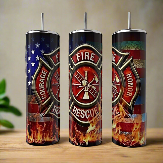 Fire & Rescue 20oz Skinny Tumbler
