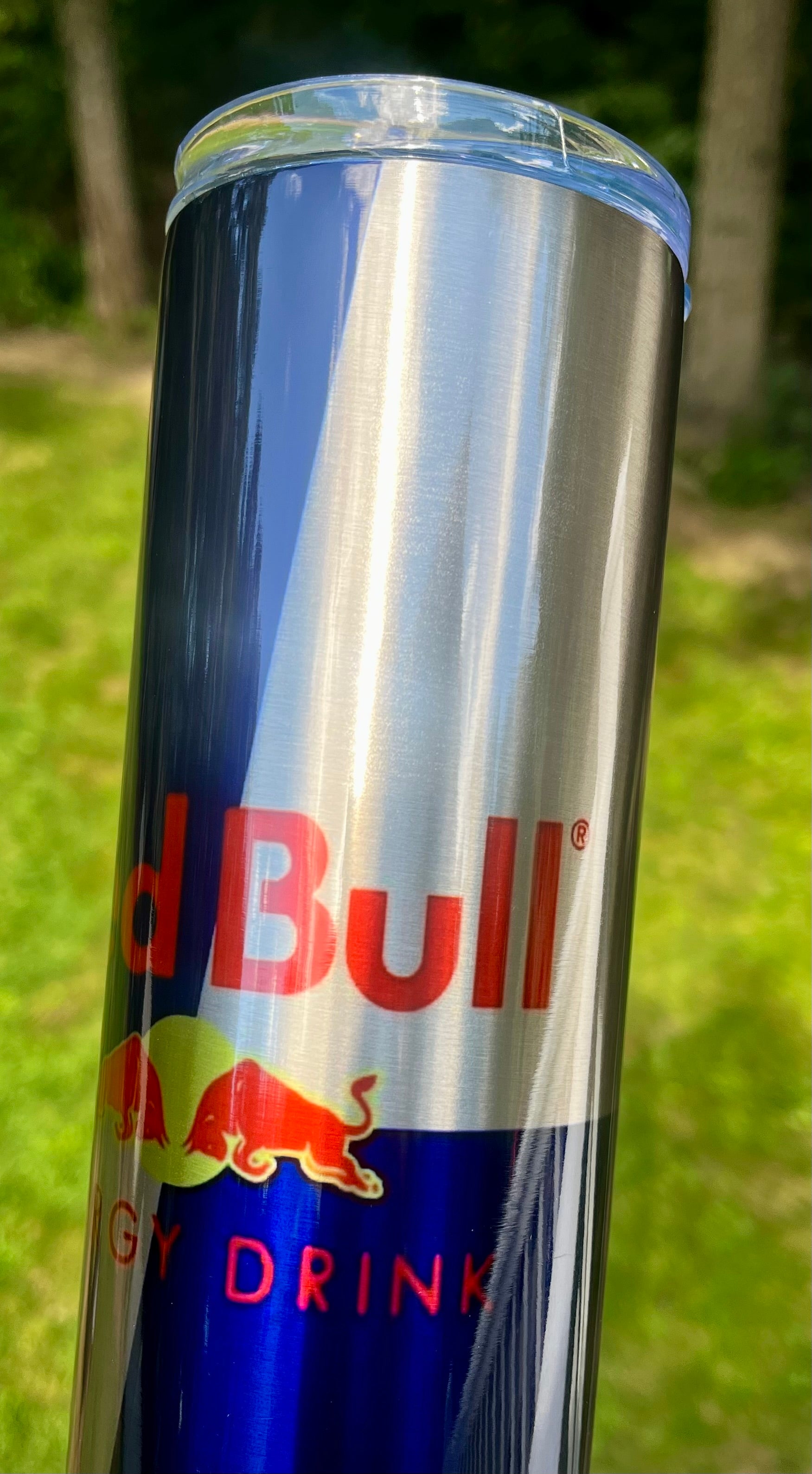 Sugar Free Red Bull Energy- Silver Stainless Steel 20oz Tumbler