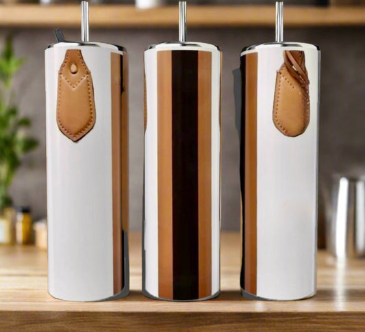 White & Black Purse 20oz Tumbler