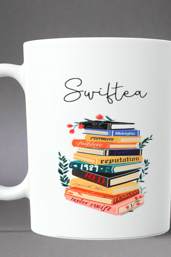 Swiftea Book Stack Mug – Aesthetic Gift for Fans