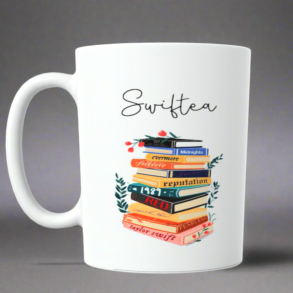 Swiftea Book Stack Mug – Aesthetic Gift for Fans