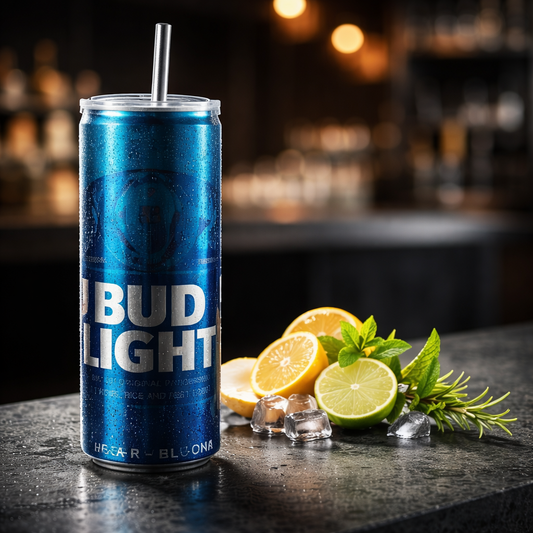 Bud Light 20oz Silver Stainless Steel Tumbler
