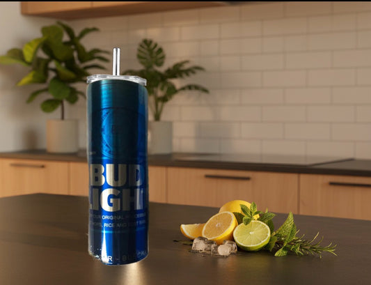 Bud Light 20oz Silver Stainless Steel Tumbler
