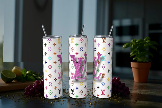 Multicolor 3D LV Effect 20oz Stainless Steel Tumbler
