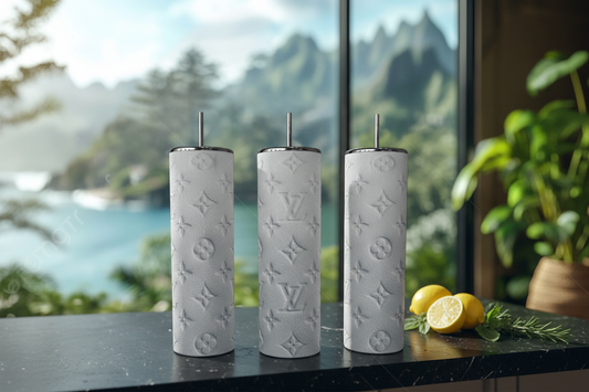 White Textured Luxe 20oz Stainless Steel Tumbler