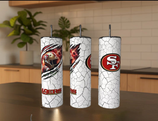 Football Cracked 20oz Stainless Steel Tumbler