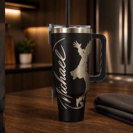 40oz Engraved Michael Jackson Tumbler Stainless Steel Travel Cup
