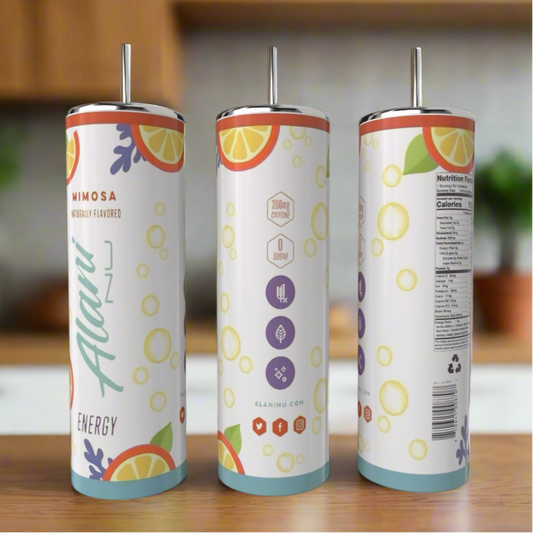 Energizing 20oz SILVER STAINLESS STEEL Tumbler