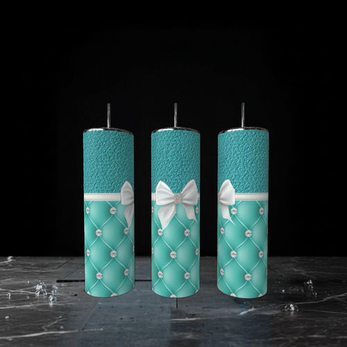 Teal Bow 20oz Stainless Steel Tumbler