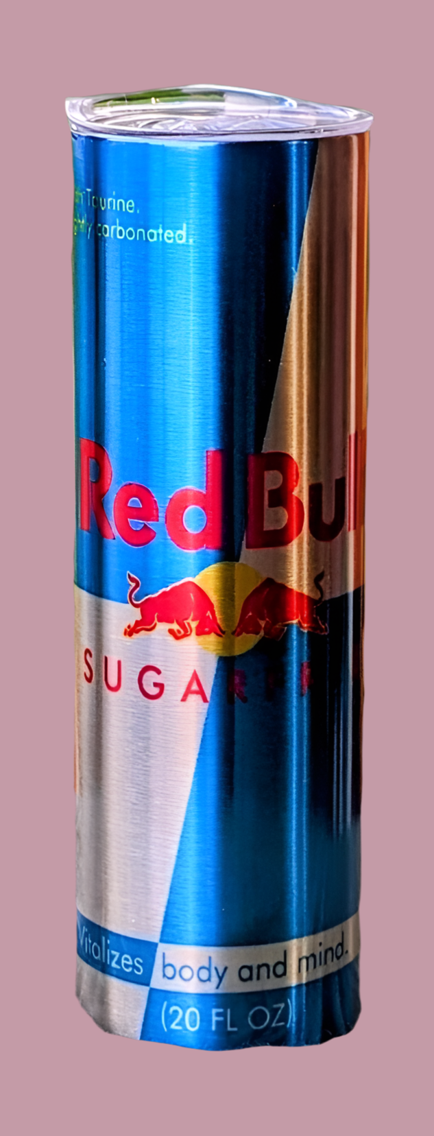 Sugar Free Red Bull Energy- Silver Stainless Steel 20oz Tumbler