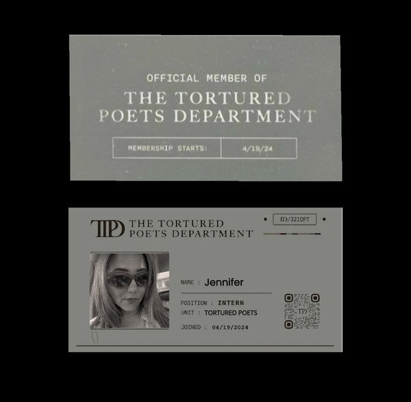 Poetry lovers will adore the Kreative Kreationz Personalized Members Only TTPD Keychain—one side reads "Official Member of The Tortured Poets Department, Membership Starts: 4/19/24," and the other features a custom name and photo ID.