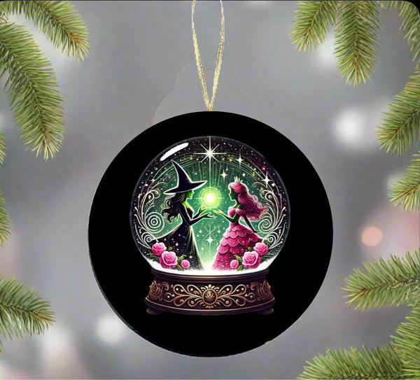 Wicked Snow Globe Ceramic Tree Ornament
