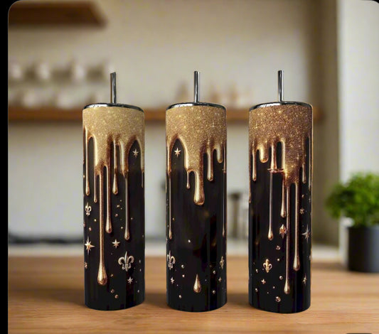 Gold Drip 20oz Skinny Tumbler