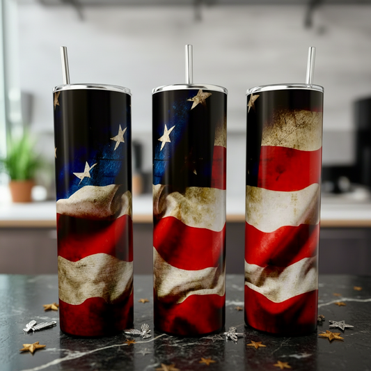 American Flag 20oz Skinny Tumbler