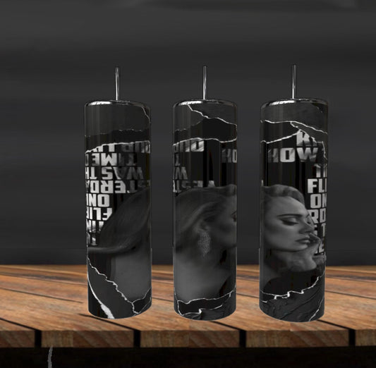 Black & White Addele 20oz Stainless Steel Tumbler