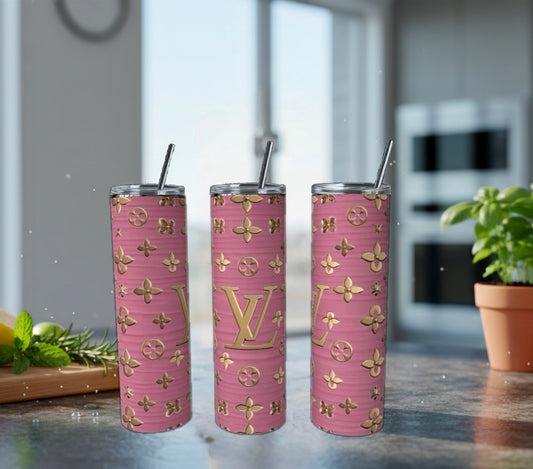 Pink & Gold Texture 20oz Stainless Steel Tumbler