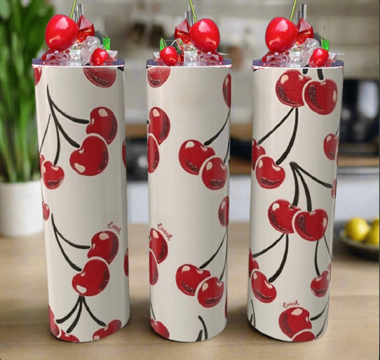 Dark Cherry-Cherry 20oz Tumblers - with Removable 3D Ice Lid