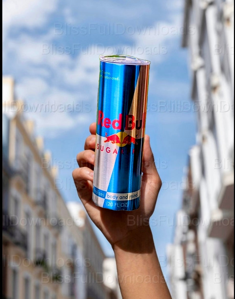Sugar Free Red Bull Energy- Silver Stainless Steel 20oz Tumbler