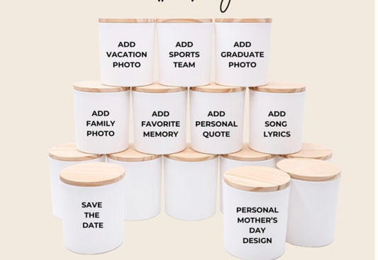 Personalized Candle: Handmade Soy Wax Candle with Wooden Lid