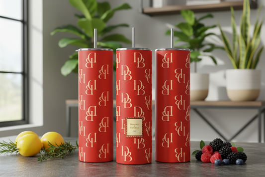 Monogram Red | Brown | Beige 20oz Stainless Steel Tumbler