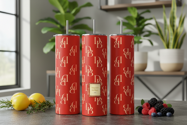 Monogram Red | Brown | Beige 20oz Stainless Steel Tumbler