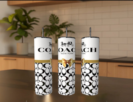 White & Gold 20oz Stainless Steel Tumbler