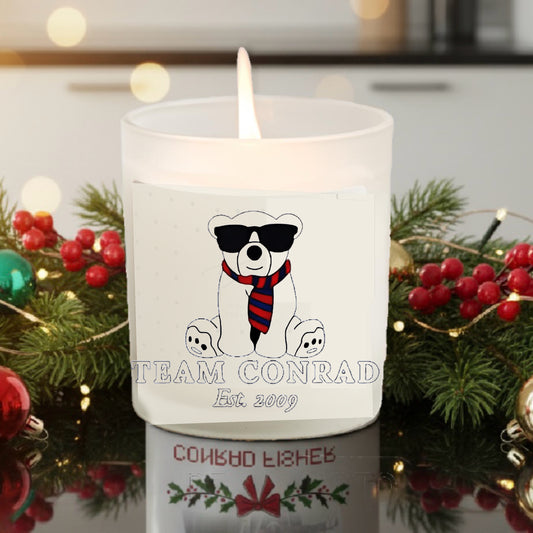 Junior Mint Bear Candle: - Handmade Soy Wax Candle with Wooden Lid