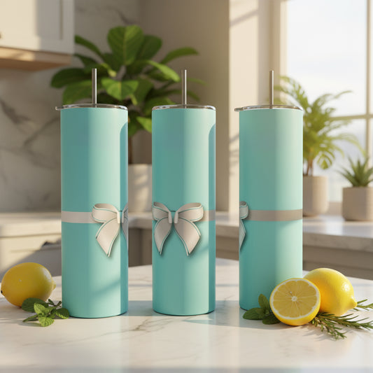 Teal Bow 20oz Tumbler