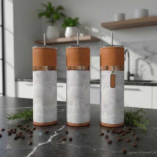 Tan & Creme 20oz Tumbler