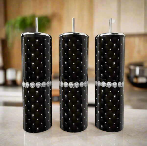 Pearl Black & Gold 20oz Skinny Tumbler