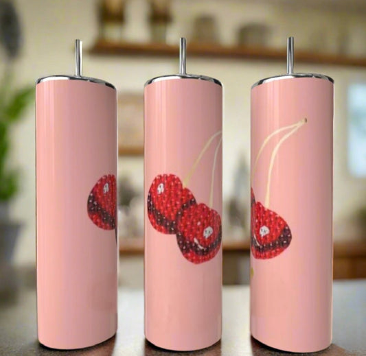 Pink Cherry 20oz Skinny Tumbler