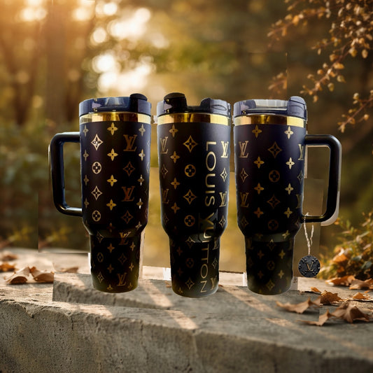 Gold & Black Laser Engraved Tumbler Set - Luxe Bundle