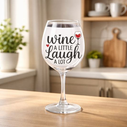 Wine a Little Laugh Alot - Wine Glass Koozie