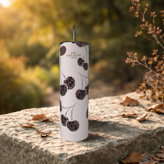 Chalk White-Cherry Design 20oz Stainless Steel Tumblers